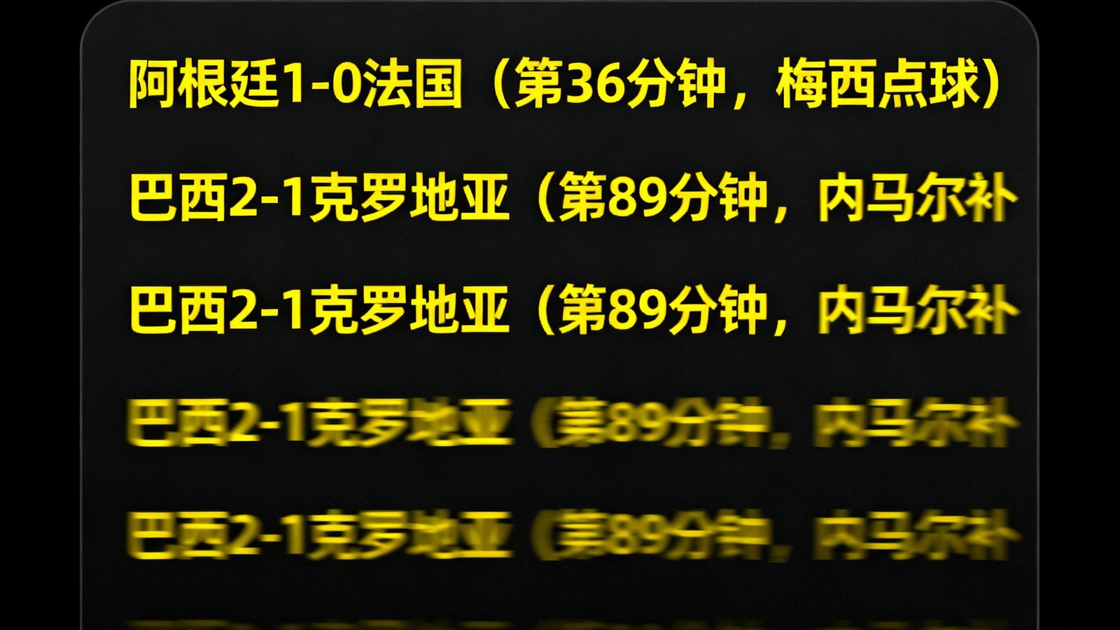 世界杯闪电比分弹窗显示最新进球，动态滚动更新
