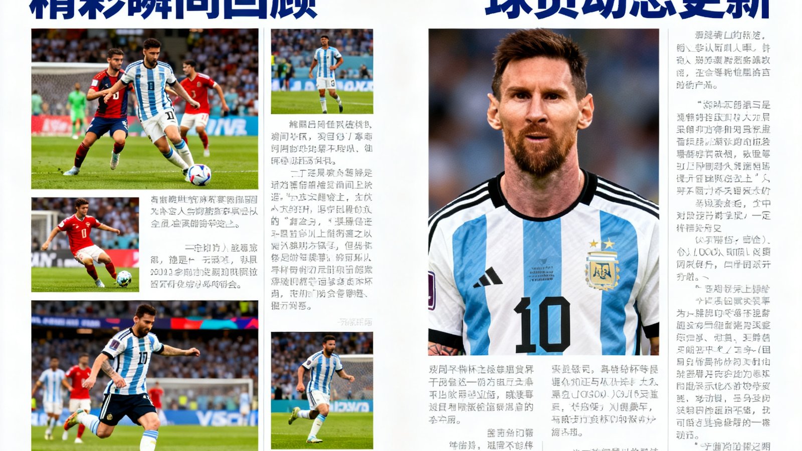 世界杯赛后战报页面，包含图文集锦和转会新闻